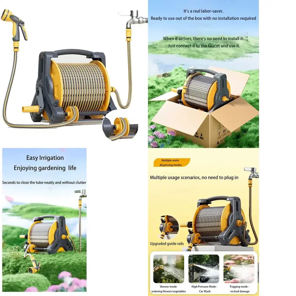 Avvolgitubo da giardino telescopico portatile ad alta pressione da parete