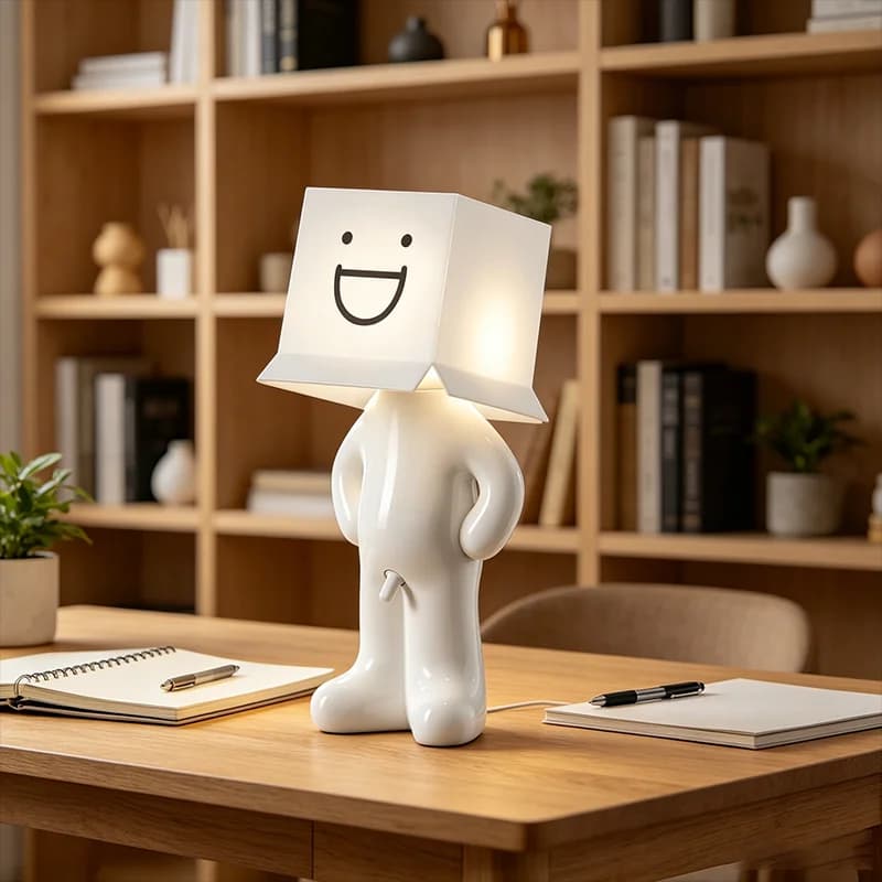 Children Bedroom Bedside Decor Naughty Boy LED Table Lamp Creative Pleats USB Plug Soft Warm Reading Night Light Supply