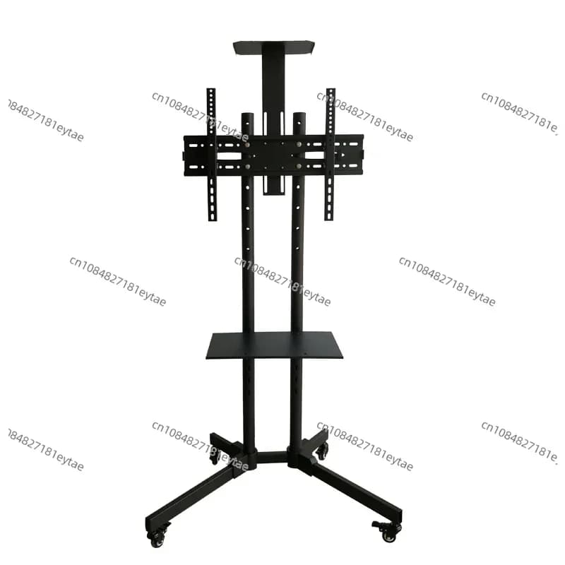 Carrello TV Mobile Regolabile in Altezza per TV da 32-65 Pollici, Supporto da Pavimento per Monitor con Ruote