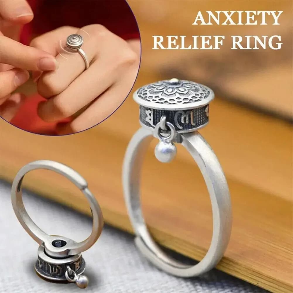 Anelli da dito rotanti buddisti per le donne Spinner regolabile Buona fortuna Anello di preghiera tibetana buddista antistress per l'ansia