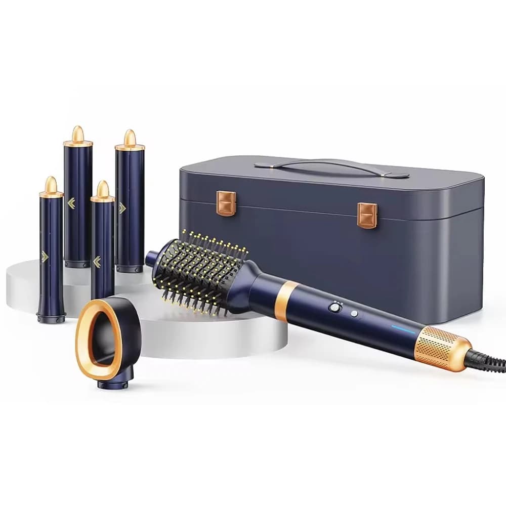 Asciugacapelli Styler, Spazzola ad Aria Calda, Strumenti per lo Styling dei Capelli 7 in 1, Ferro Arricciacapelli, Piastra Lisciante, Pettine, Asciugacapelli Multifunzione