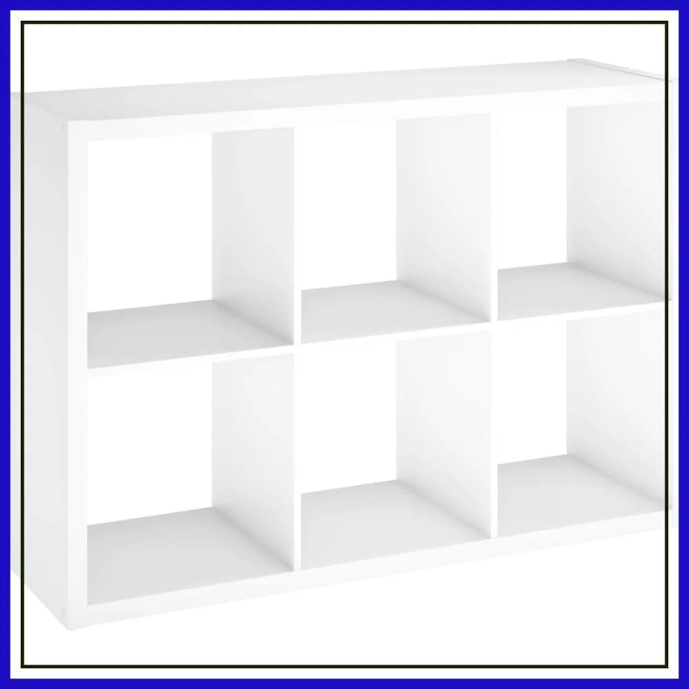Scaffale portaoggetti a 6 cubi, libreria, retro aperto, verticale o orizzontale, facile da montare, finitura bianca
