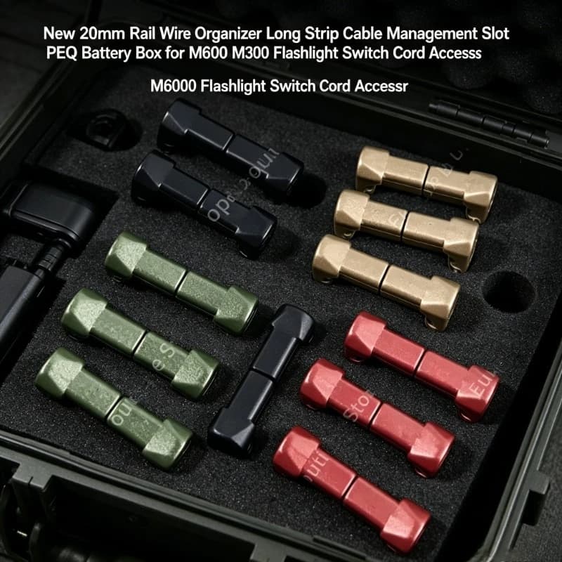 Long Strip Wire Organizer 20mm Rail Cable Management Slot for PEQ Battery Box M600 M300 Flashlight Cosplay Model Toys