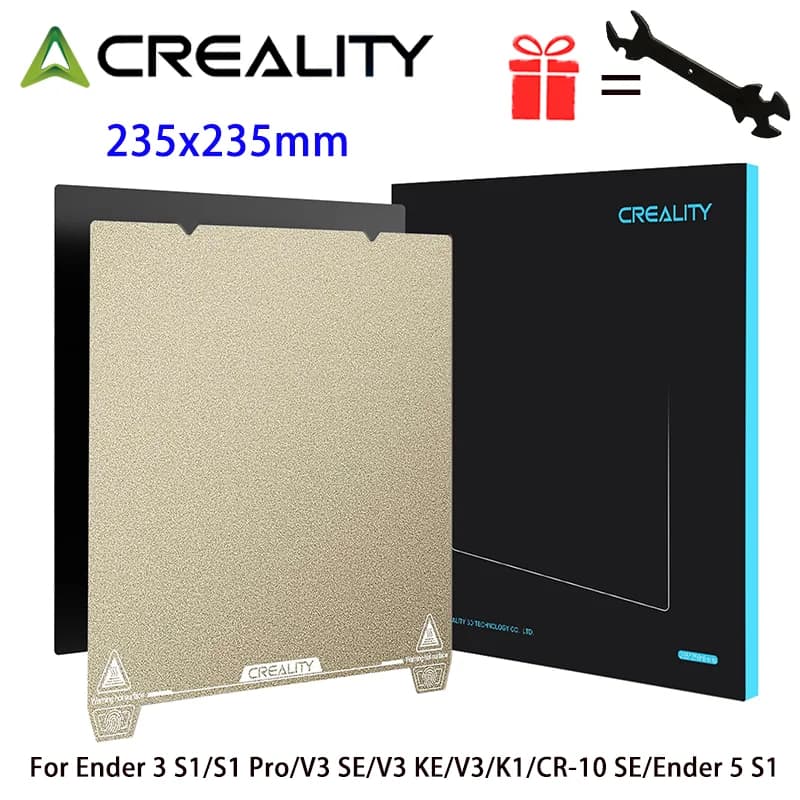 Creality Official Ender3 S1/S1 Pro Build Plate,235x235mm Texture Surface PEI Sheet Magnetic Removable Bed Plate for Ender3 V3 SE