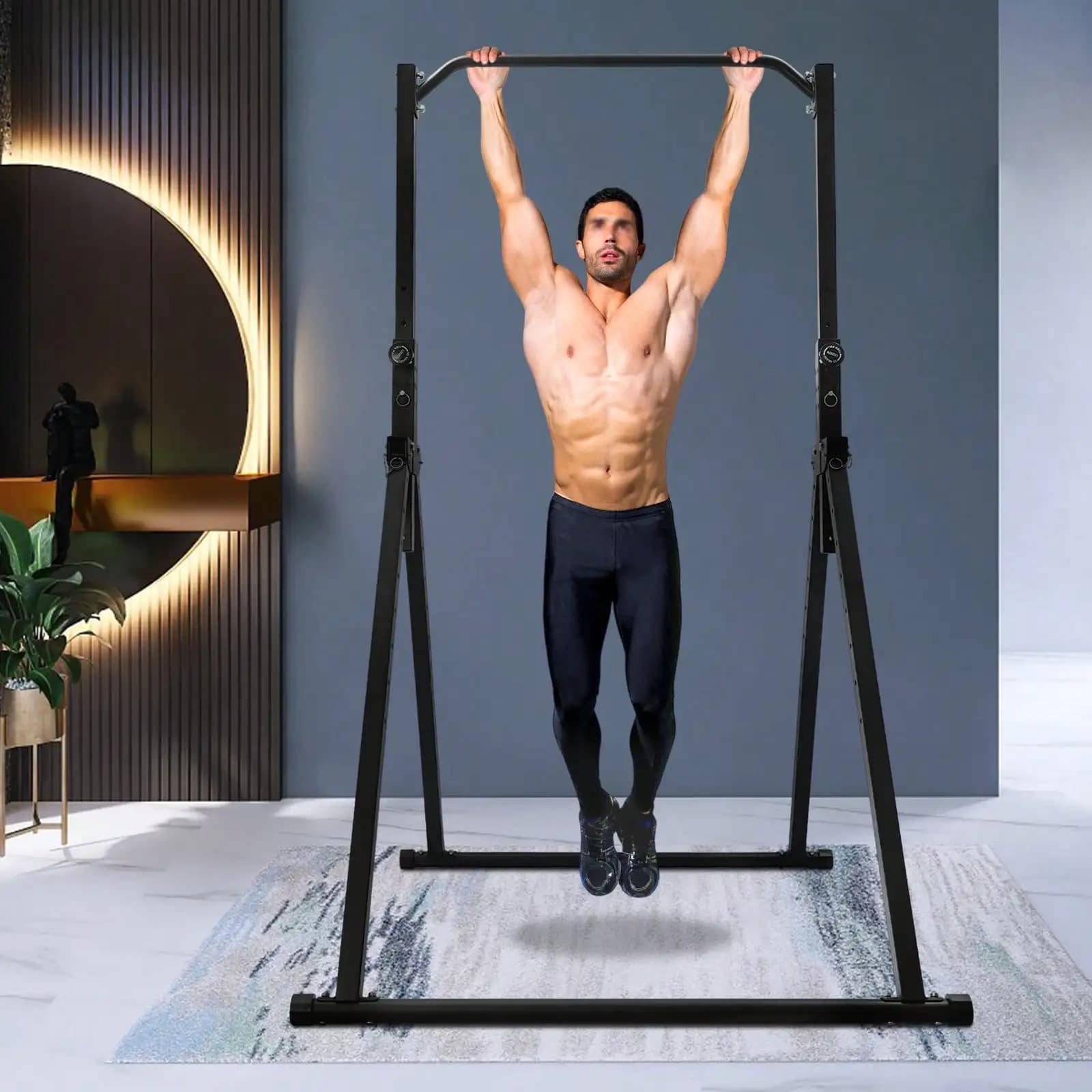Triangular Pull Up Station Pull Up Bar For Home Gym Strength Training Equipment Adjustable Height Home Pull Up Bar