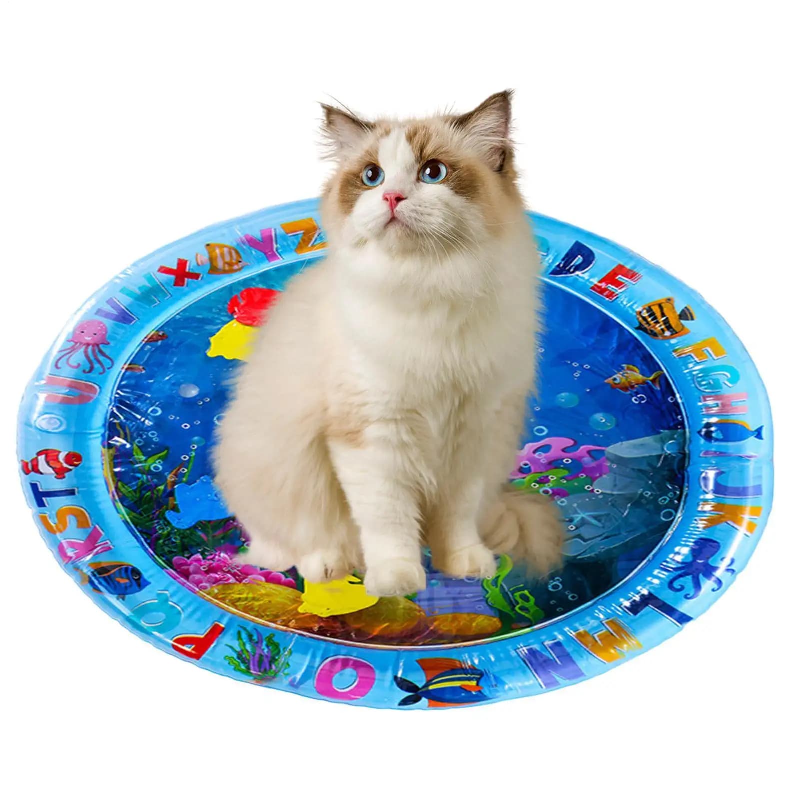 Pet Water Sensory Play Mat for Cats and Dogs Thickened Cooling Pad Interactive Self Play Toy for Pets Summer Indoor Activity