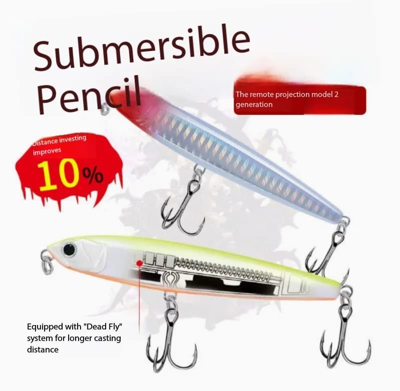Gravity Shift Second Gen Sinking Pencil Minnow Long Cast Realistic Sharp Hook Bass Freshwater Predatory Fishing Lure