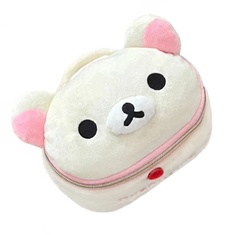 Rilakkuma Korilakkuma Peluche Borsa per il trucco Scatola Organizzatore di immagazzinaggio Orso dei cartoni animati Kawaii Borsa per cosmetici da viaggio carina Borsa per articoli da toeletta