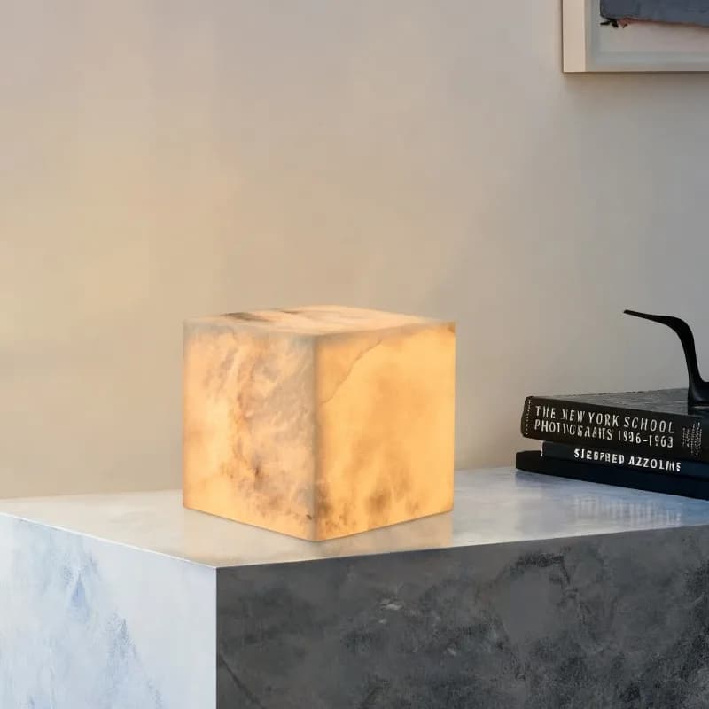 Modern Minimalist Natural Marble Floor Lamps Light Luxury Designer Living Room Bedroom Study Decoration LED Desk Lights Bedsides