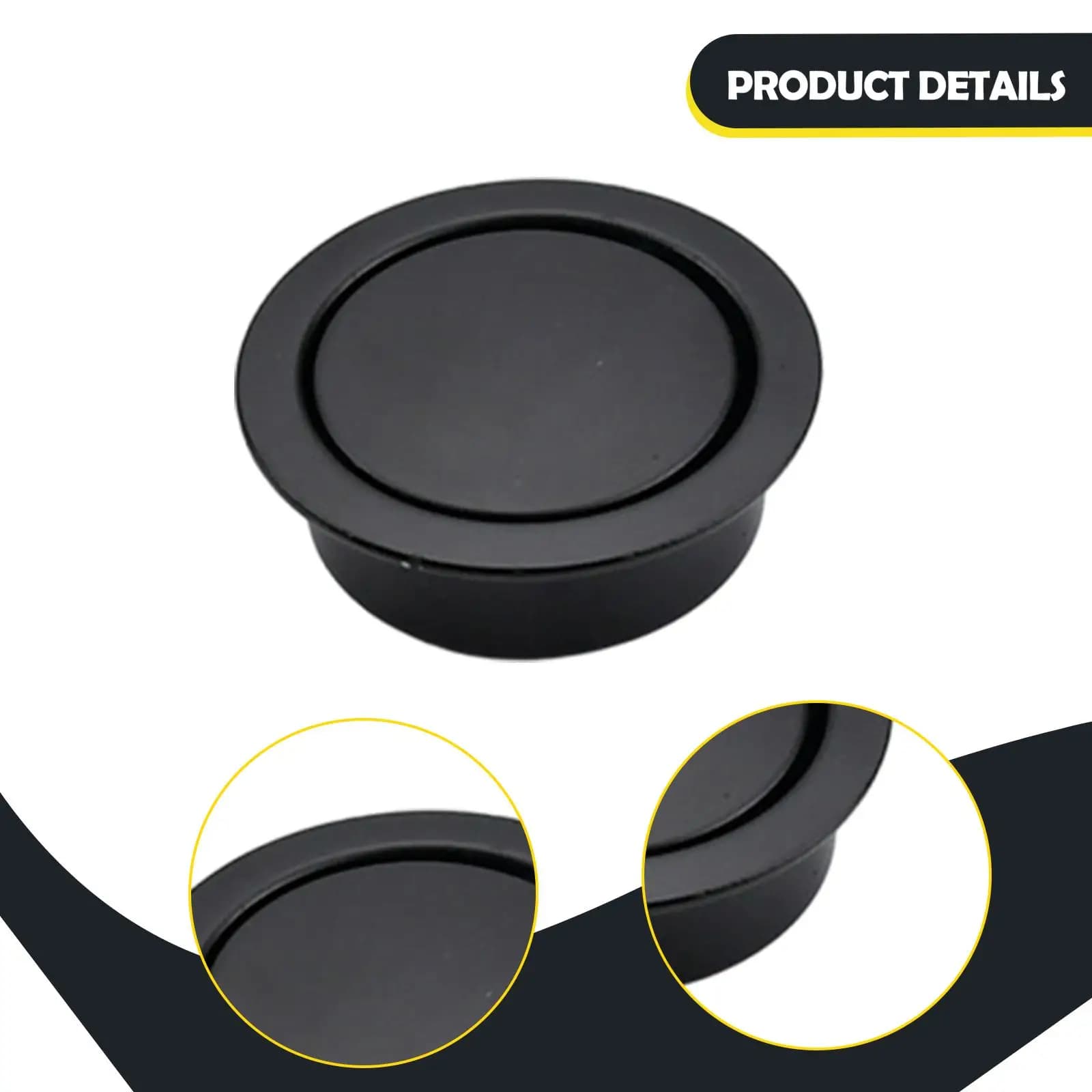 Recessed Round Sliding Door Pull Zinc Alloy Handle for Cupboard Wardrobe Bathroom Vanity Closet Modern Furniture Installation