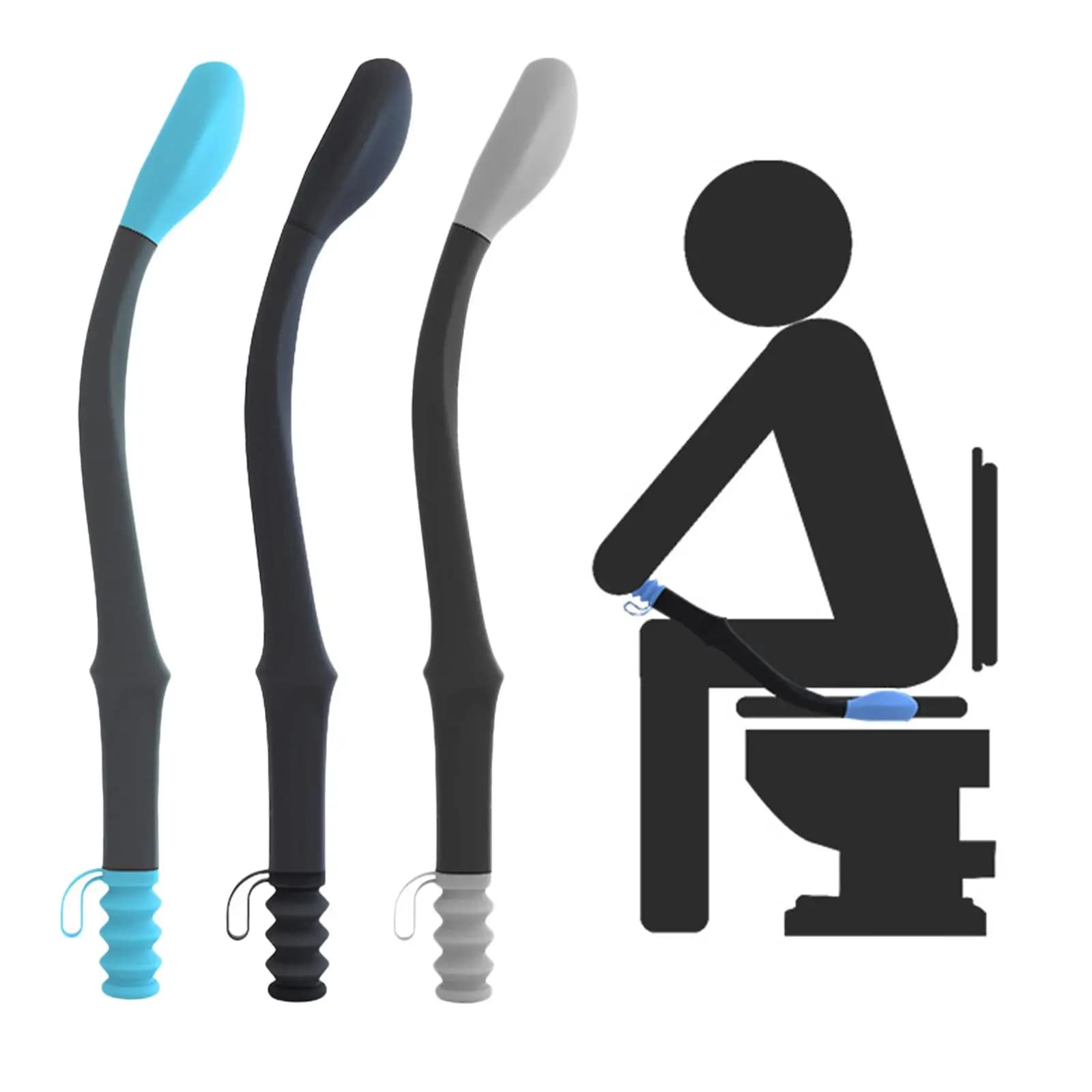 Supporti per la toilette per la pulizia assistenza per la pulizia del bagno fondo manico lungo portata Comfort tergicristallo supporto per pulizia automatica impugnatura per carta igienica
