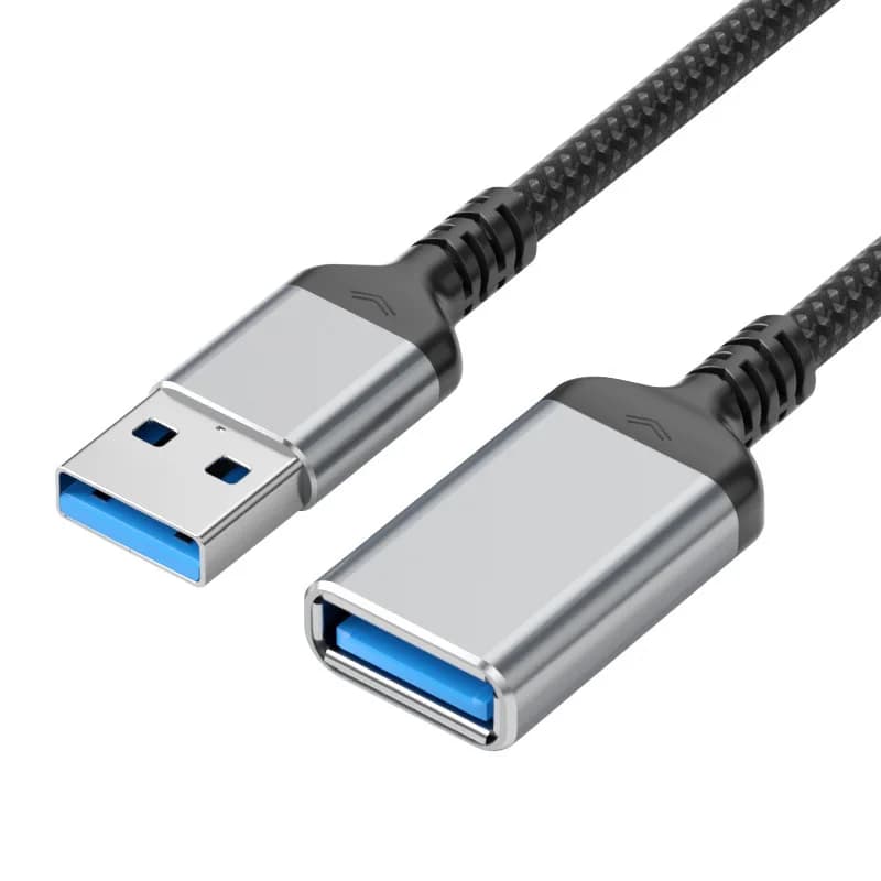 Cavo di prolunga USB 3.0 da maschio a femmina, in rame senza ossigeno, intrecciato e schermato, per trasferimento dati mobile e adattatore per chiavette USB