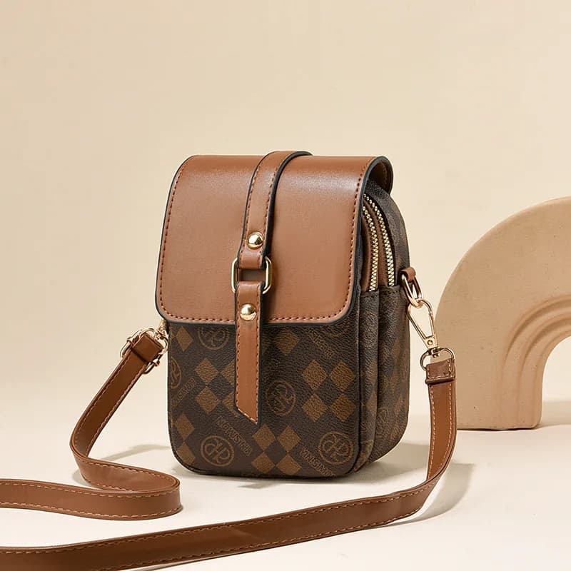 Elegante Borsa a Tracolla con Stampa Monogramma, Piccola Borsa Porta Telefono con Cinturino Regolabile, Borse a Spalla per Donne, Casual Quotidiano