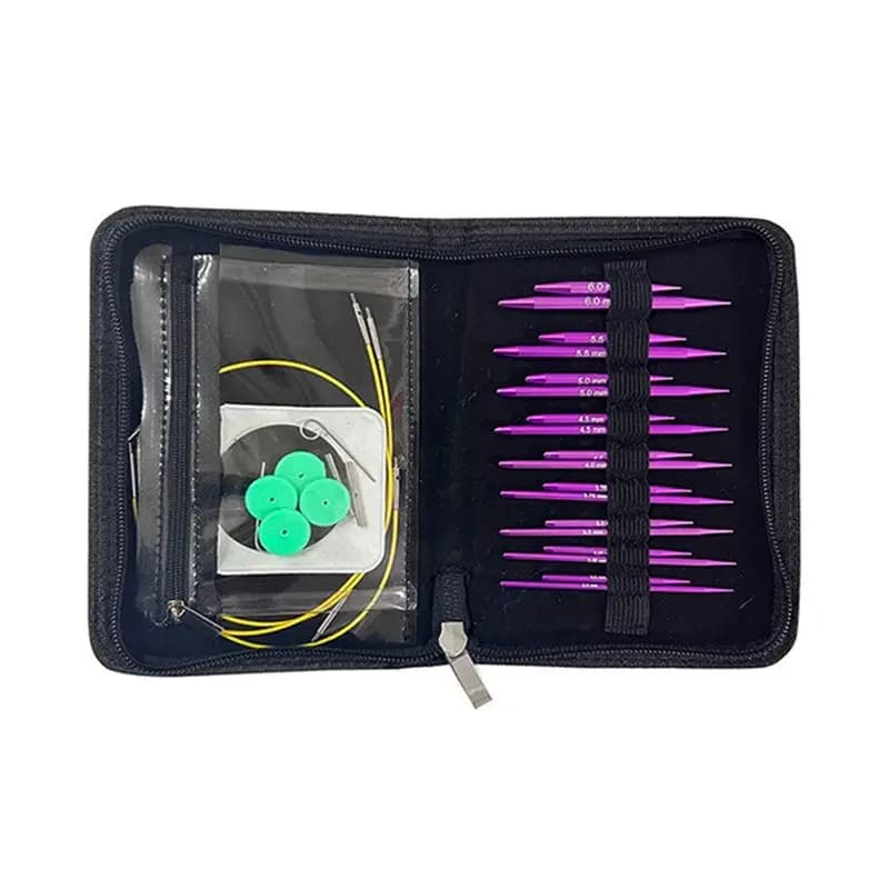 AEE4-Crochet Set di ferri da maglia circolari Set fai da te arte artigianale tessitura punti per cucire strumenti uncinetto ago per maglieria strumenti