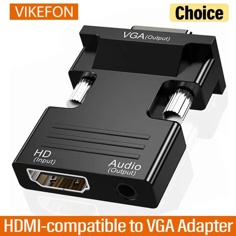 HDMI compatible male to female adapter to VGA Audio Cable Converter HD 1080P for PC Laptop TV Box Computer Display Projector