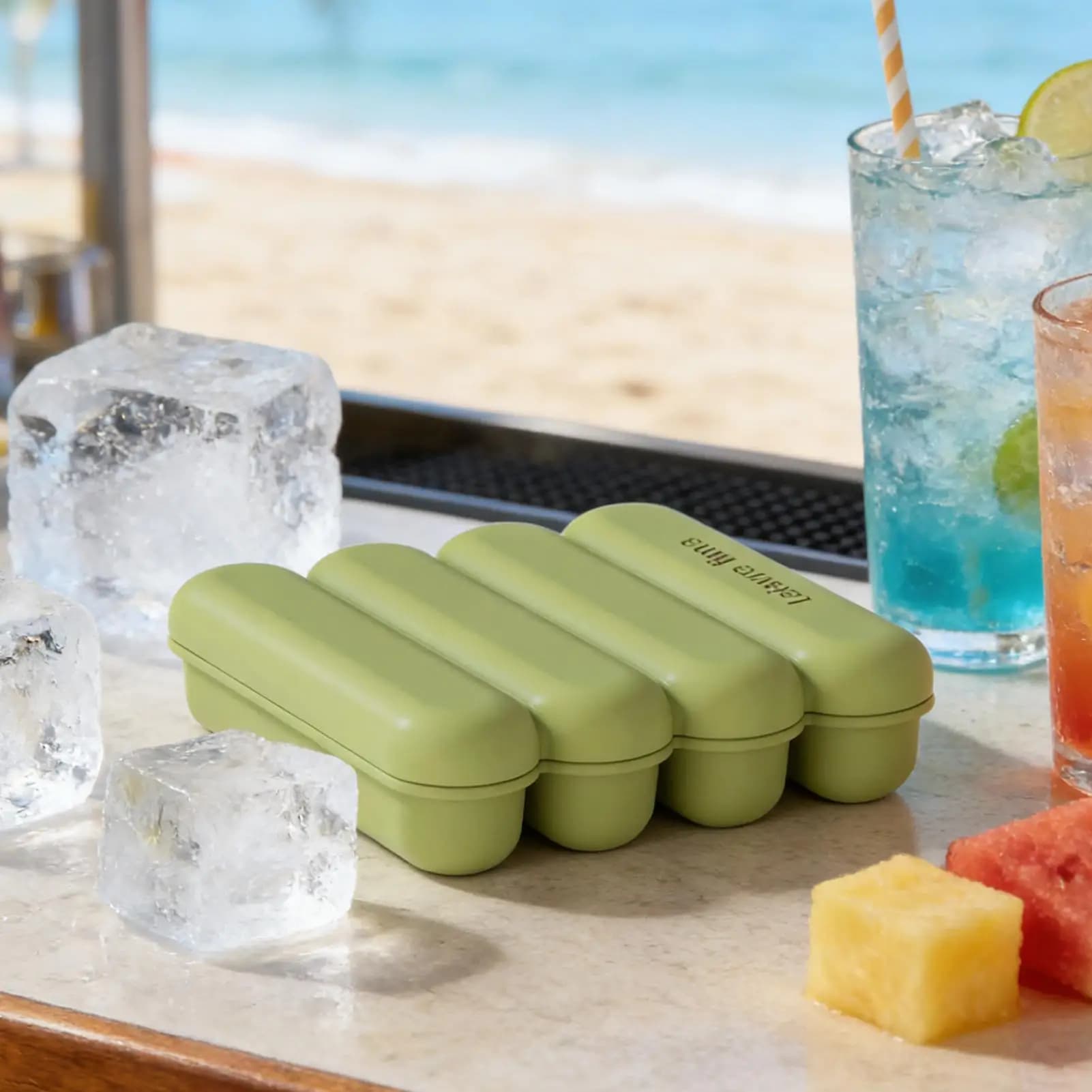 Ice Stick Tray Flexible Kitchen Utensil Silicone Ice Maker Mold for Whisky Cocktail Juice Water Bottle Home Pool Party