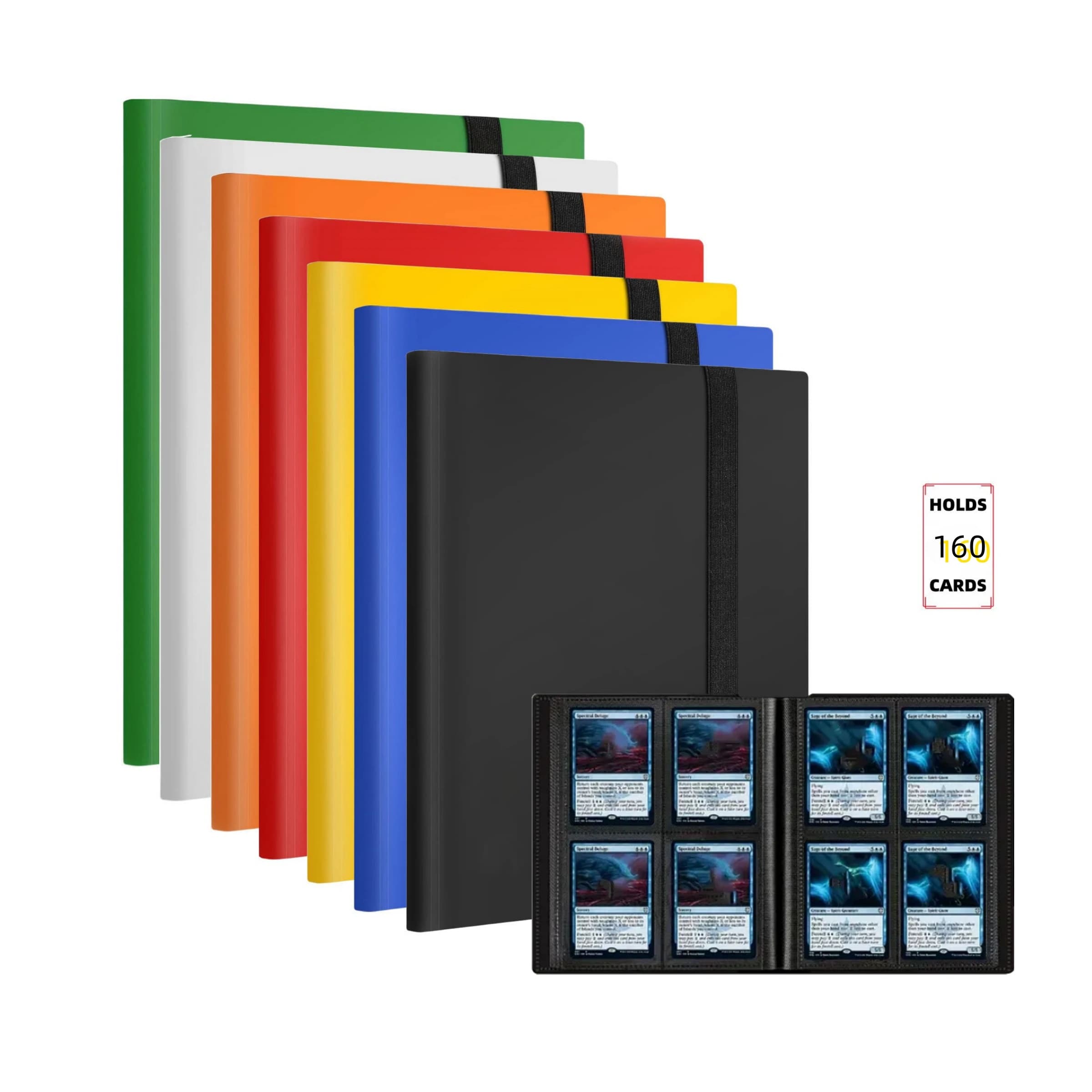 Raccoglitore per carte collezionabili extra-large da 160 tasche: materiale PP durevole, album protettivo per giochi e carte da collezione