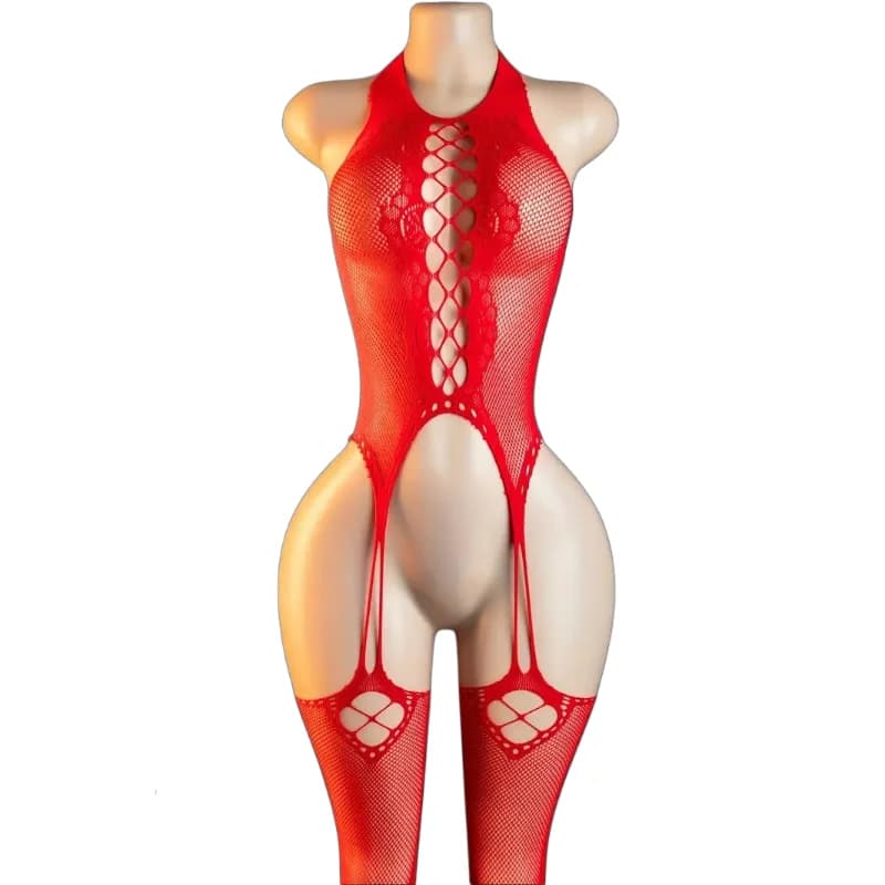 Fishing Net Bodystockings Sexy Erotic Lingerie Women Crotchless Mesh Bodysuit Date Gift Desire Night Clothing