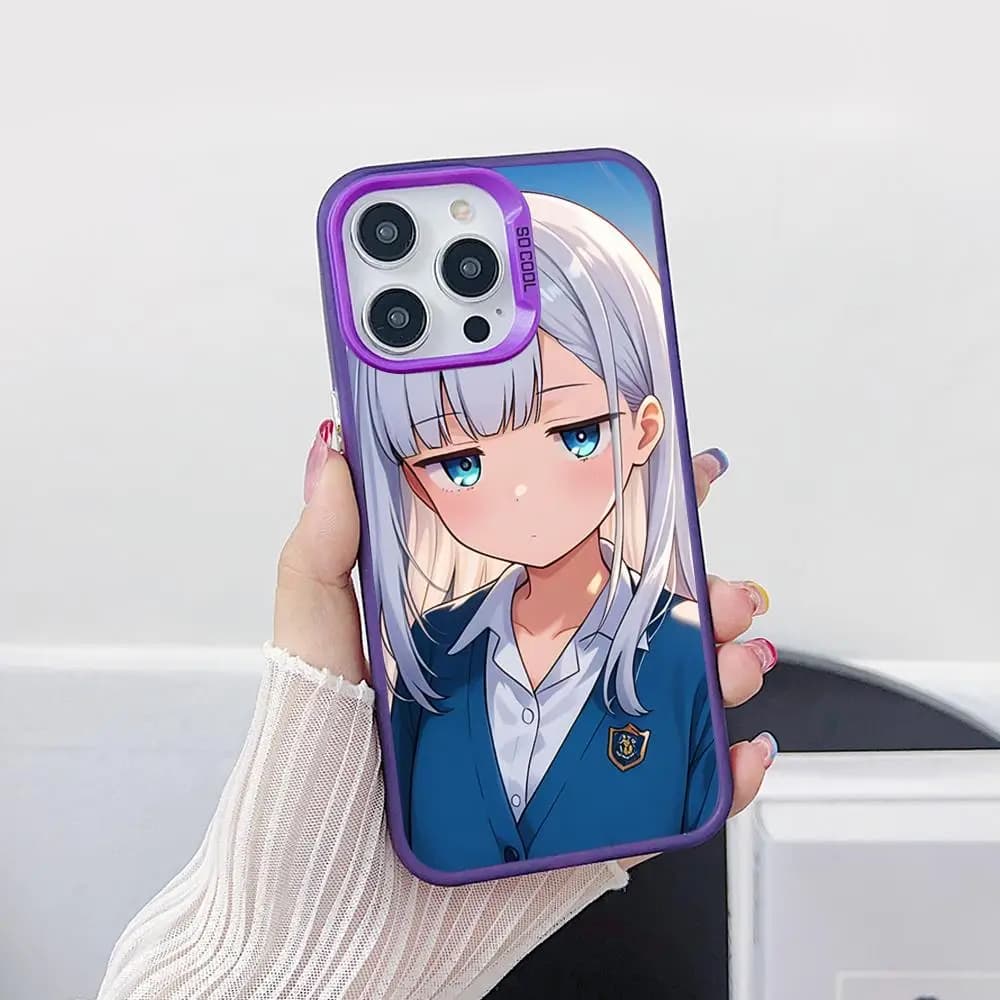 Cover per iPhone Hakarenai Aharen Reina per modelli 17 16 15 14 13 12 11 X XR XS Air Pro Max Plus, viola, colorata, argento