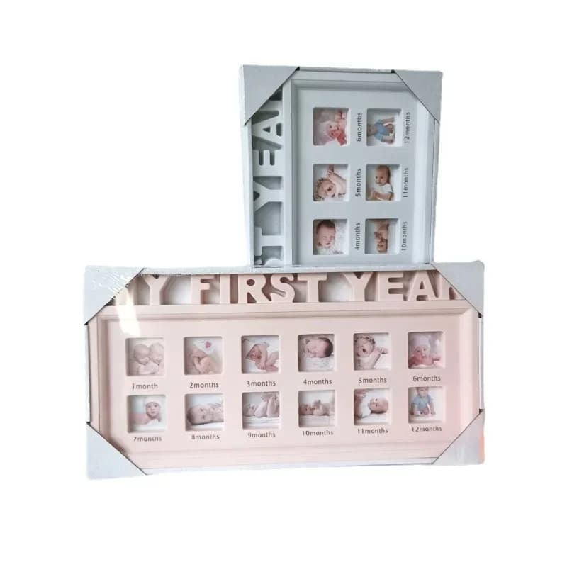 Il primo anno Baby Keepsake Frame 0-12 mesi immagini Photo Frame souvenir bambini Growing Memory Gift regalo per bambini