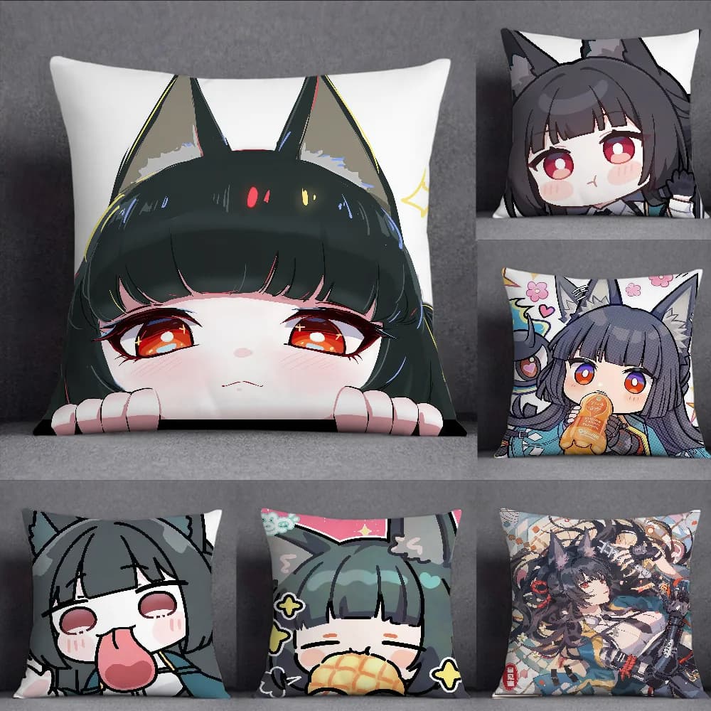 Hoshimi Miyabi Zenless Zone Zero Cute Pillow Case Square Double-Sided Printing Sofa Cushion Cover Pillowcase Bedroom Bedside