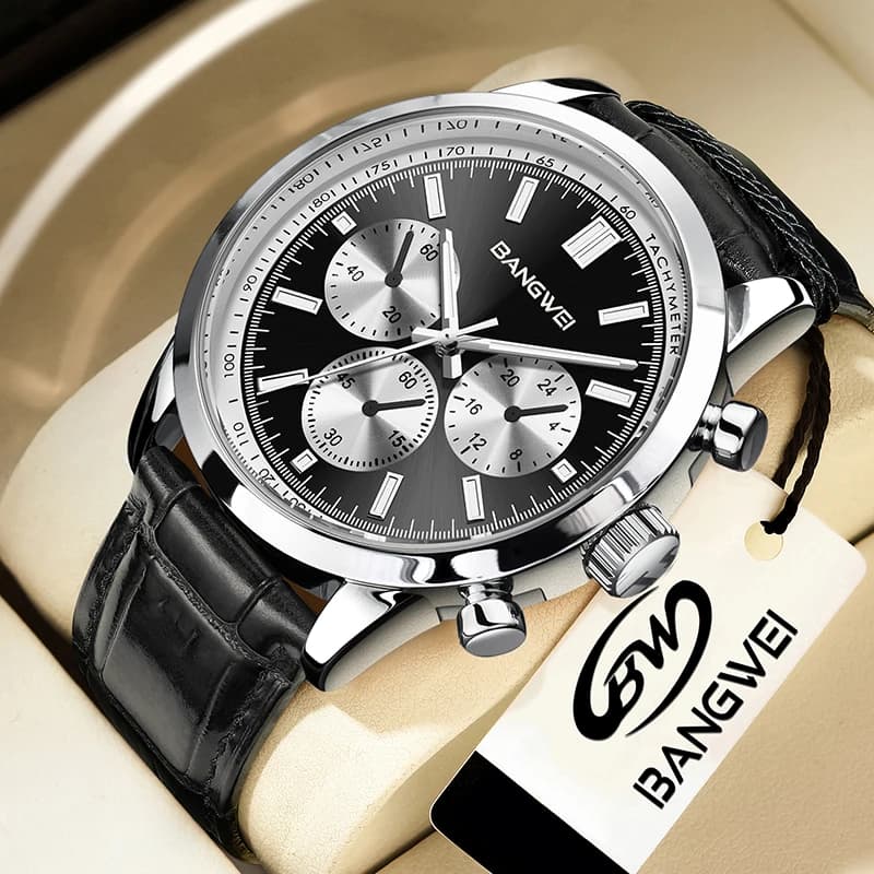 LIGE Orologio sportivo di lusso casual da uomo Impermeabile luminoso quadrante grande cinturino in pelle orologi da uomo orologio da polso alla moda al quarzo