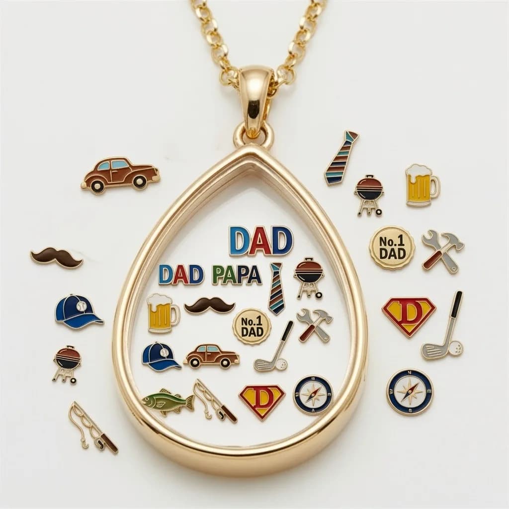 Men's Open Pendant Necklace, Simple and Fashionable, DIY Accessories, DAD Slip Sports Necklace, New Trend 2026, Gift Jewelry