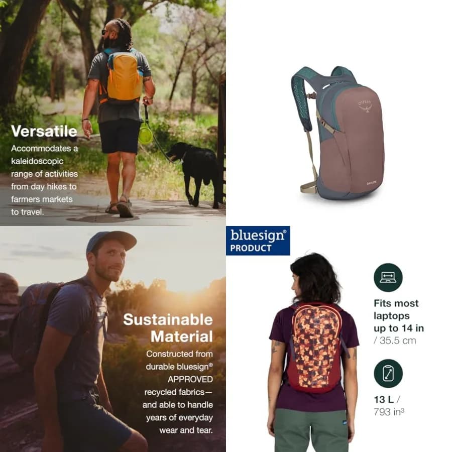 Zaino Daylite Commuter - Borsa Leggera per Uso Quotidiano con Tasca per Laptop, Portabottiglie