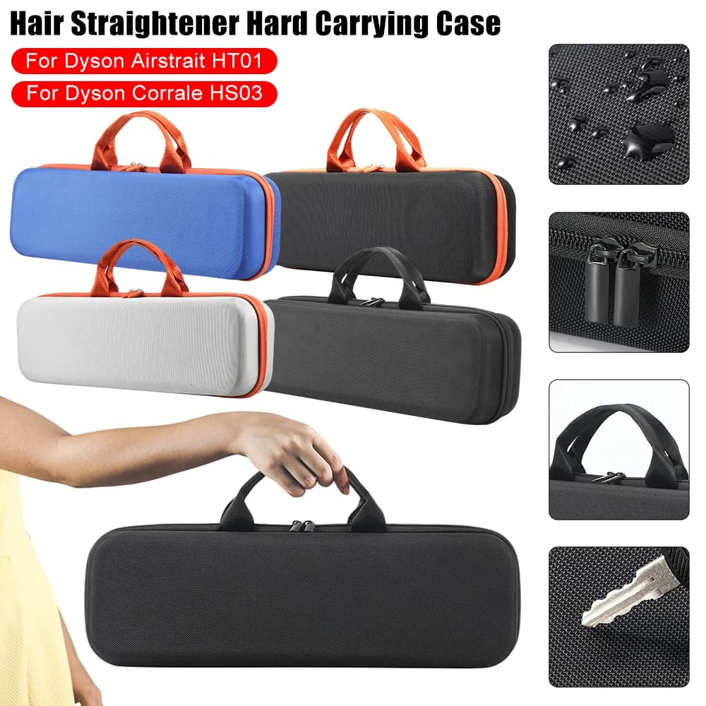 Waterproof transport case, scratch-resistant organizer, portable travel bag with mesh pockets for hair plate Airstrait HT01