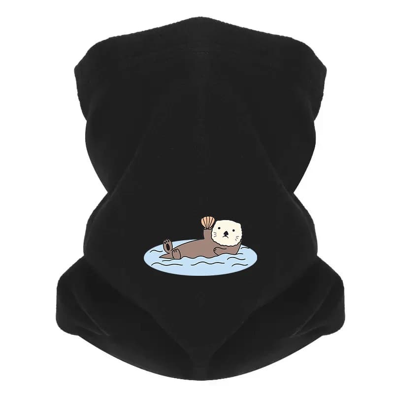 Sea otter with water shell Man Windproof scarf Mask Gluten for neck Hat Women's cap Outdoor Copricapo Warm Winter Multifunction