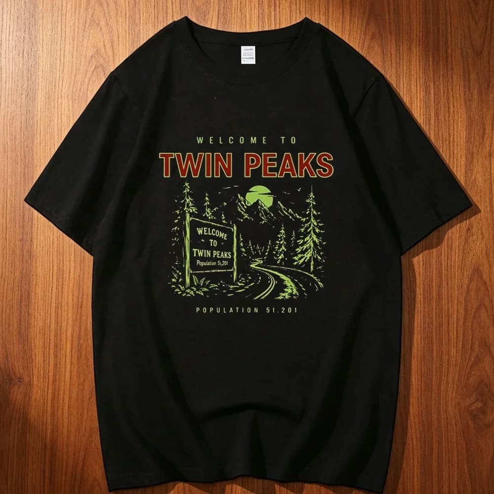 Twin Peaks cotton t shirt men korean clothes Comfortable streetwear Gothic Grunge shirt Y2k Grunge Vintage women Pop Culture