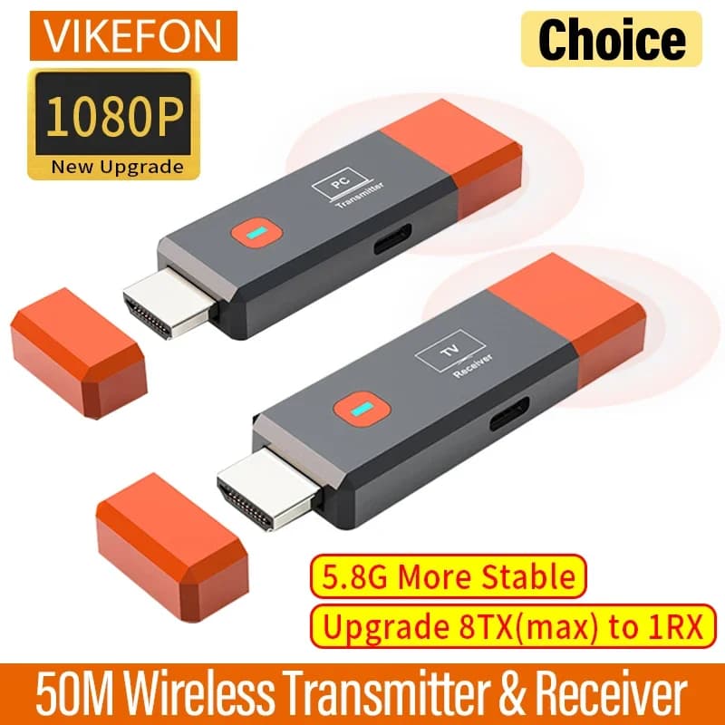 HDMI compatible wireless transmitter and video receiver extension adapter dongle TV Stick for PC Laptop Camera to monitor TV