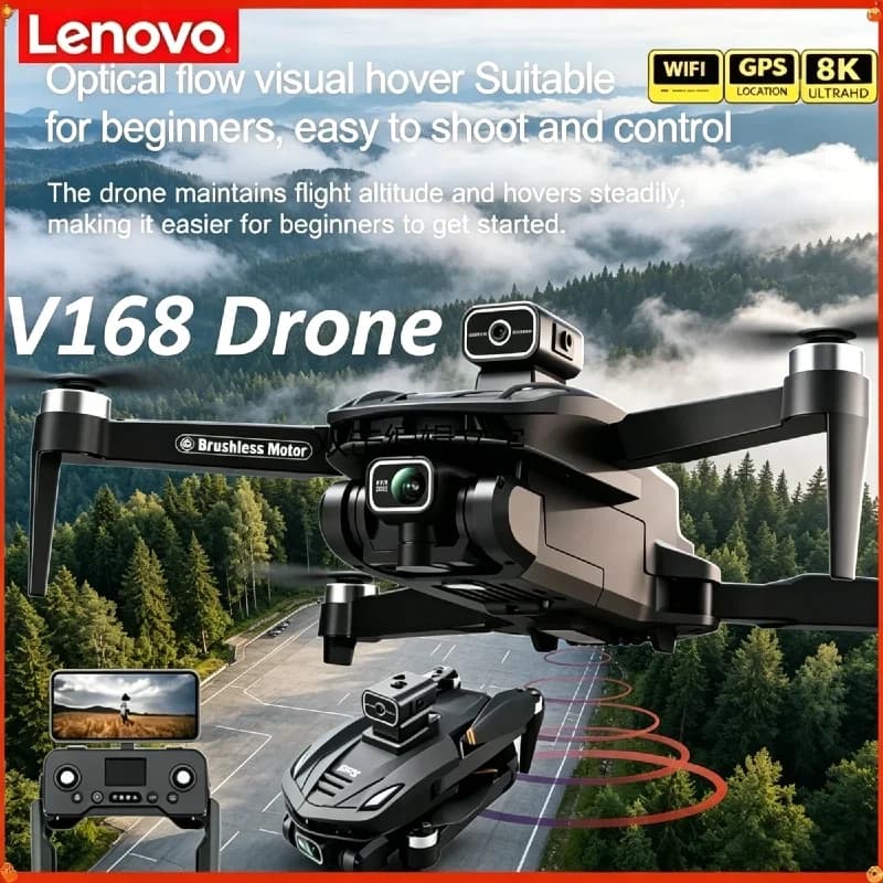Lenovo V168 GPS Professinal Drone Three Camera 8K Wide Angle Optical Localization Four-way Obstacle Avoidance Quadcopter