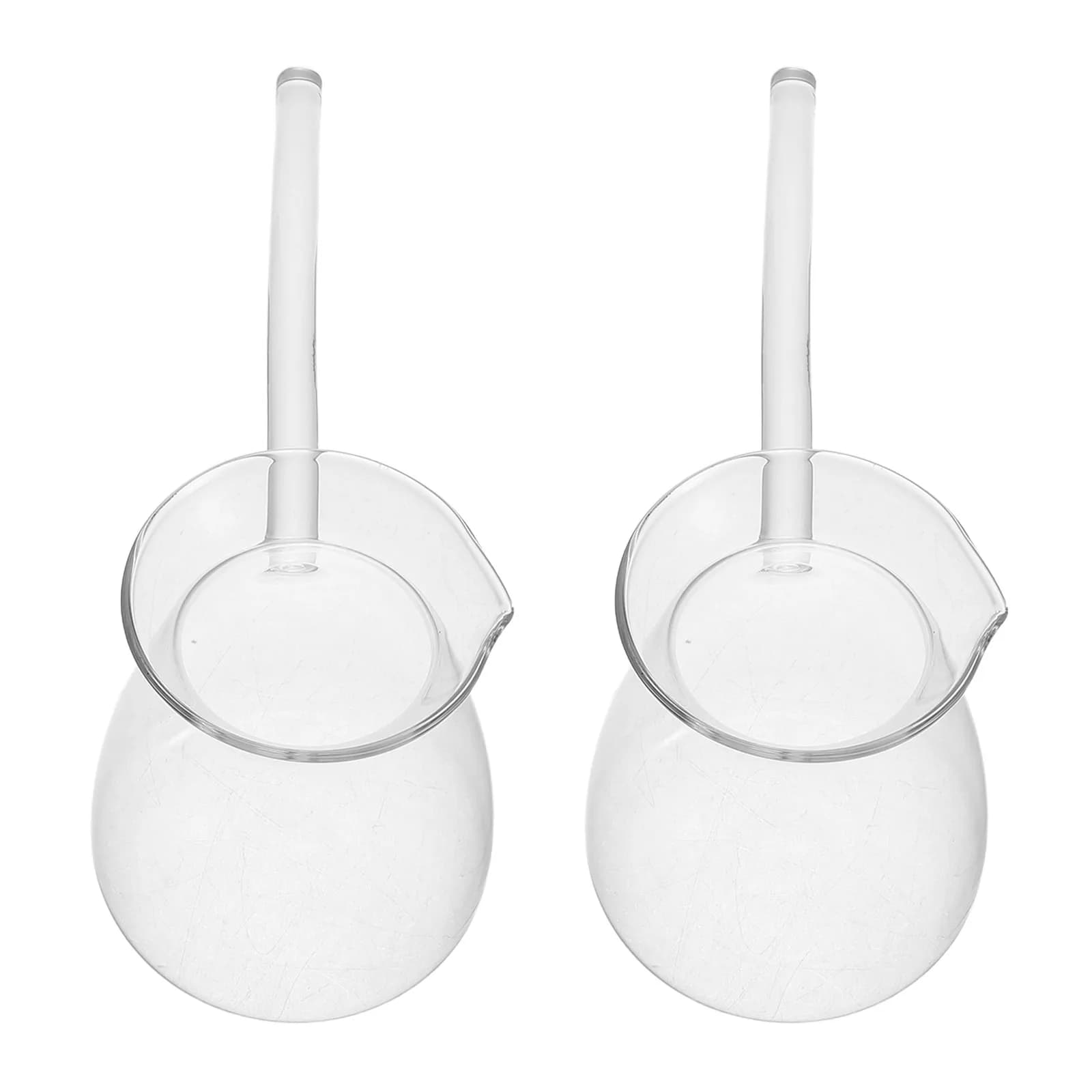 2Pcs Turkish Coffee Pots Thickened Borosilicate Glass Transparent Tea Kettle Side Handle Milk Warmer Stovetop Pot