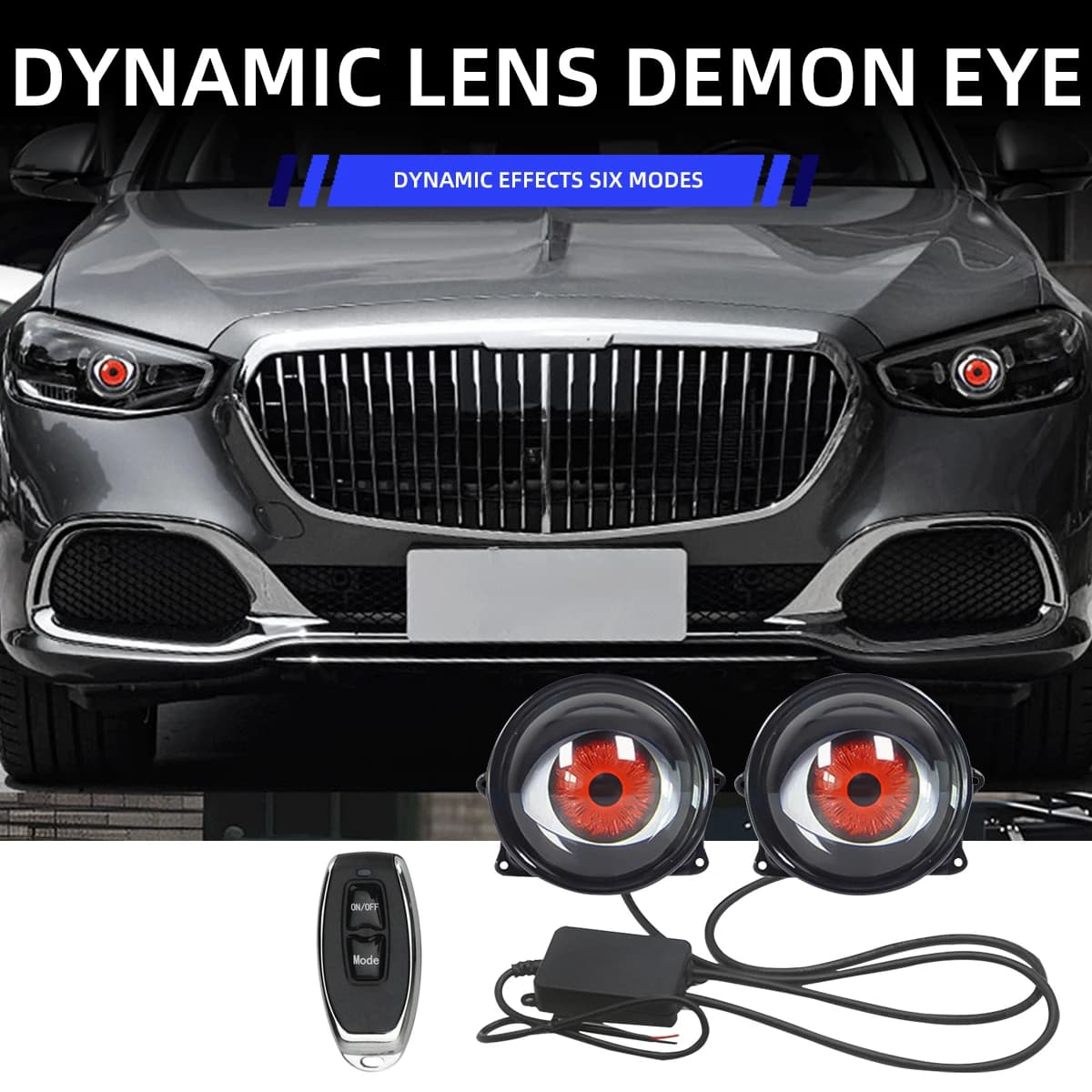 3 pollici Auto LED Devil Eyes Demone Evil Eye Lenti 12V 36V Per Auto Occhi di Controllo Remoto Retrofit Kit Montaggio Auto Luce Accessorie