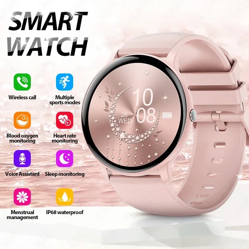 LIGE Nuovo Smartwatch per Donne e Uomini con Monitoraggio della Frequenza Cardiaca, Chiamate Bluetooth, Funzioni Fitness e Sport, Compatibile con Android e iOS