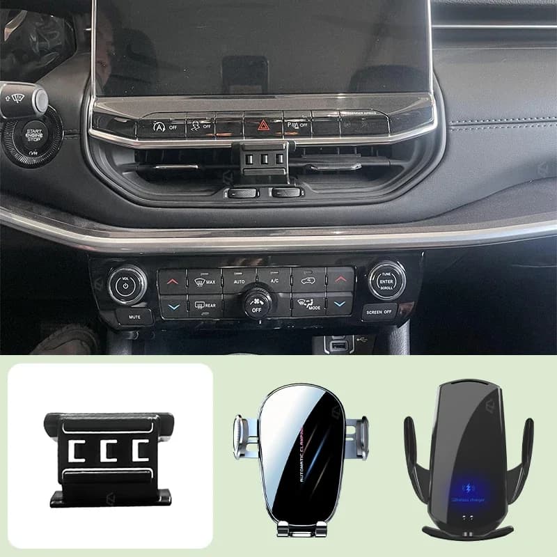 Car Mobile Phone Holder For Jeep Compass 2021 Car Special Bracket Base Mobile Support Wireless Charging Bracket Accessories