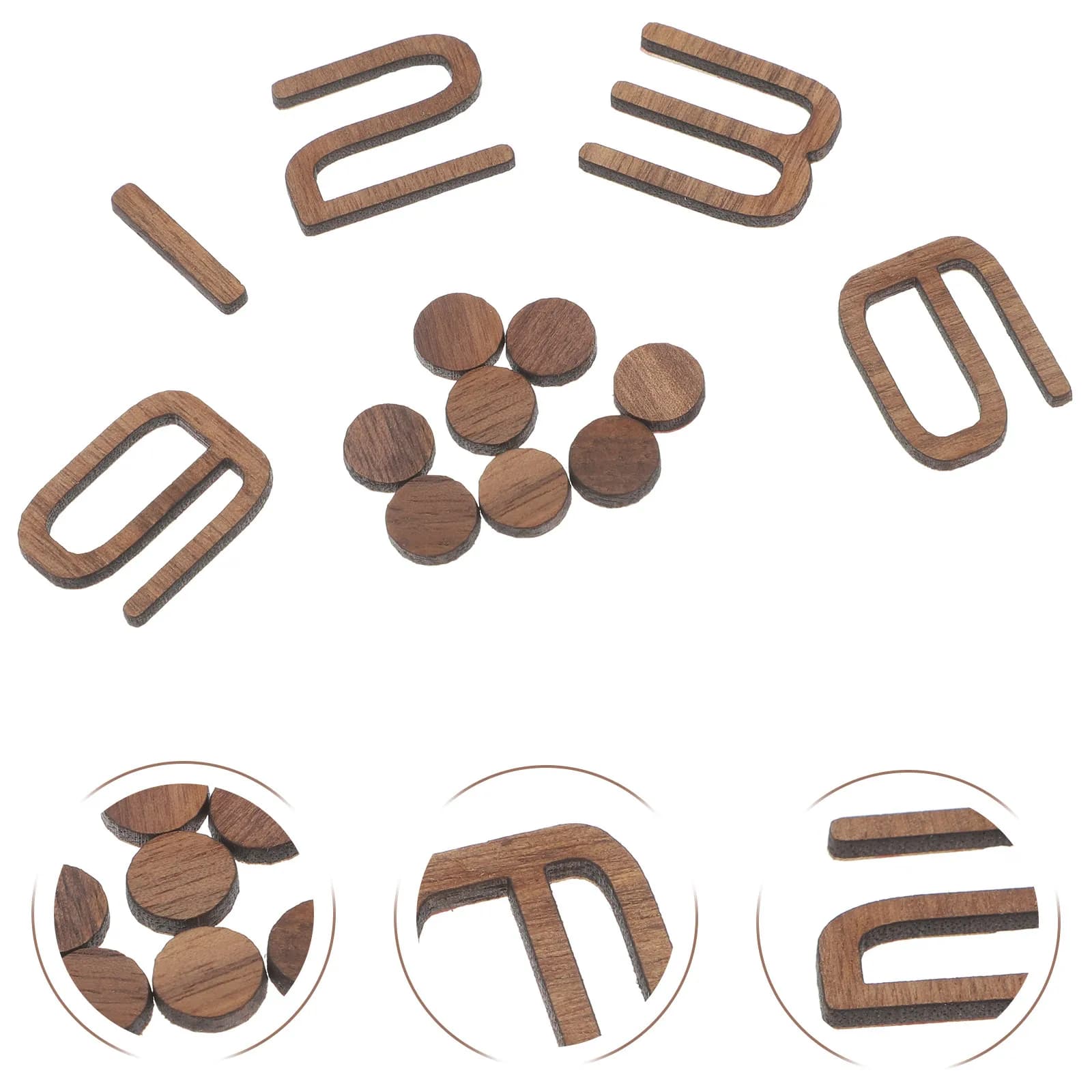 Kit di Numeri Arabi in Legno di Noce Nero, Dimensioni Ridotte, Puntini Rotondi, Accessori per Orologio da Parete Fai-da-Te Senza Cornice, Kit Meccanismo al Quarzo