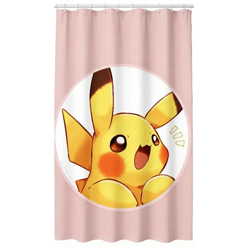 Tenda da doccia impermeabile Pokemon con ganci, lavabile, installazione rapida, per bagno, dormitorio, casa
