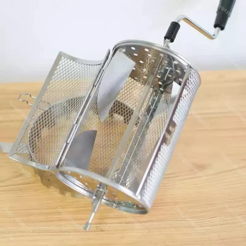 Manual Coffee Roaster Hand Crank Net Type Green Bean Roasting Machine Home Compact Design Coffee Bean Baker for Kitchen Camping