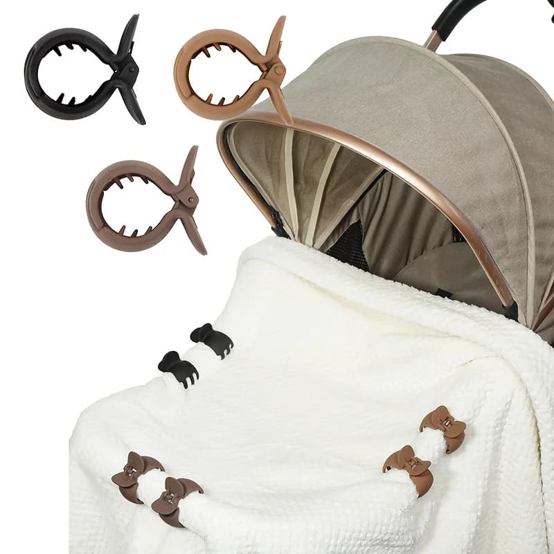 2 Pezzi Clip a Coccodrillo per Passeggino, Gancio Portatile per Carrozzina, Clip per Seggiolino Auto, Accessori per Passeggino