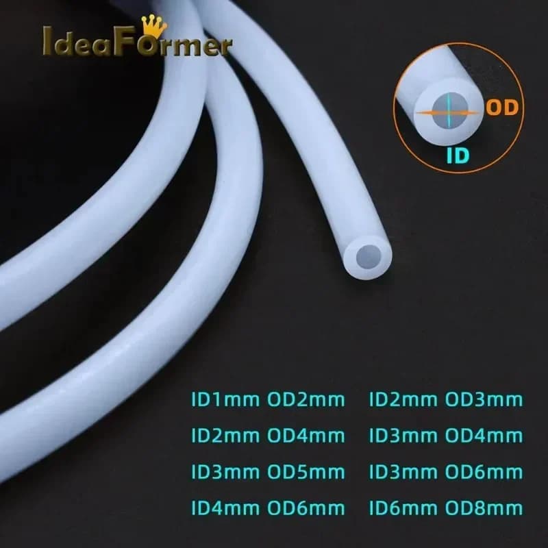 10M 1mm 2mm 3mm 4mm 6mm PTFE Tube White Teflon for 3D printer parts with 1.75mm/3.0mm filament Bowden V5/V6 J-head extruder