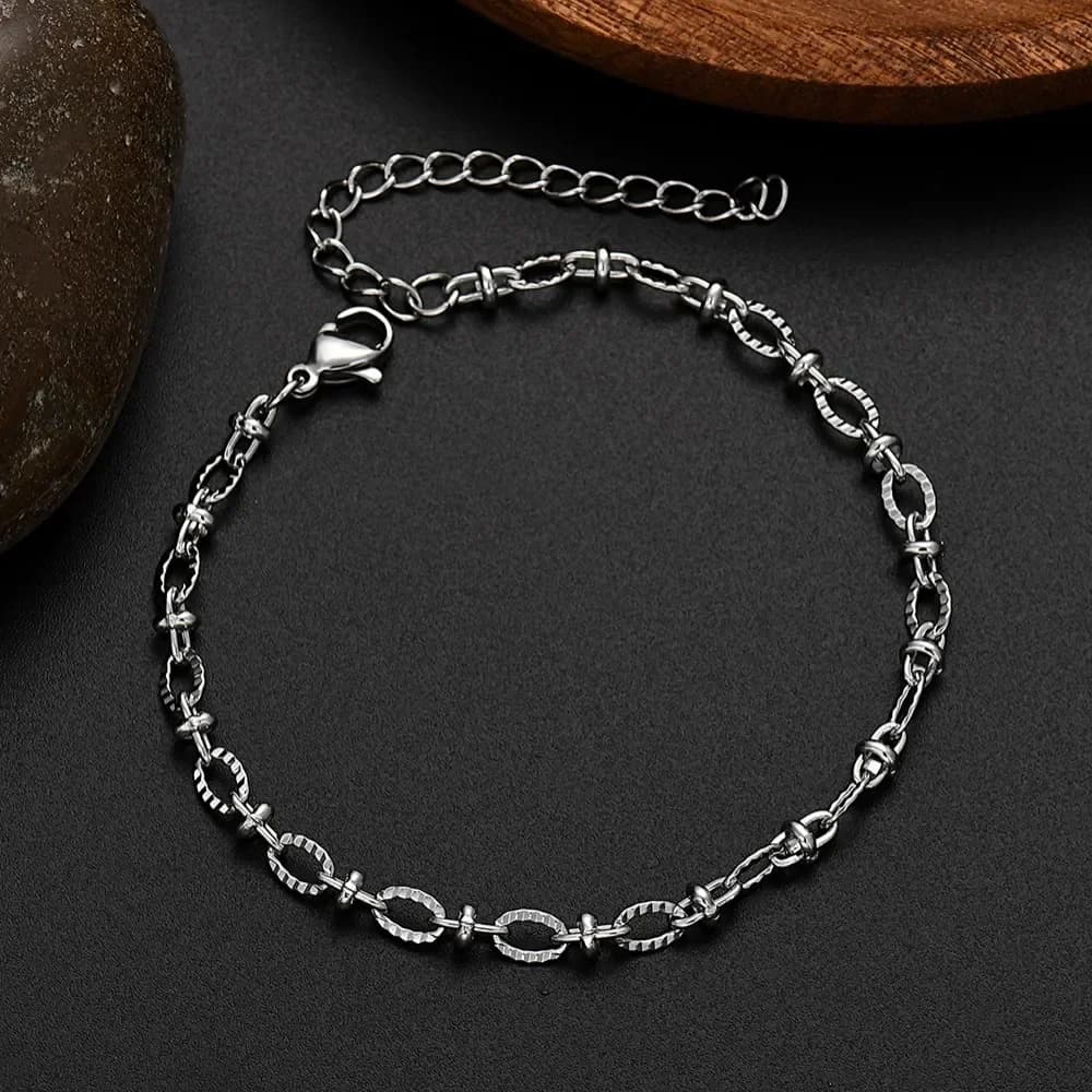 Hot sales Solid Silver custom Bracelets for Men Women Street Versatile Jewelry Wedding Engagement Party Holiday Gifts 18+5cm
