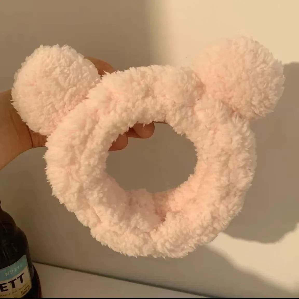 Fascia per capelli a forma di orsetto, accessorio per il lavaggio del viso e il trucco, in peluche, antiscivolo, per donna