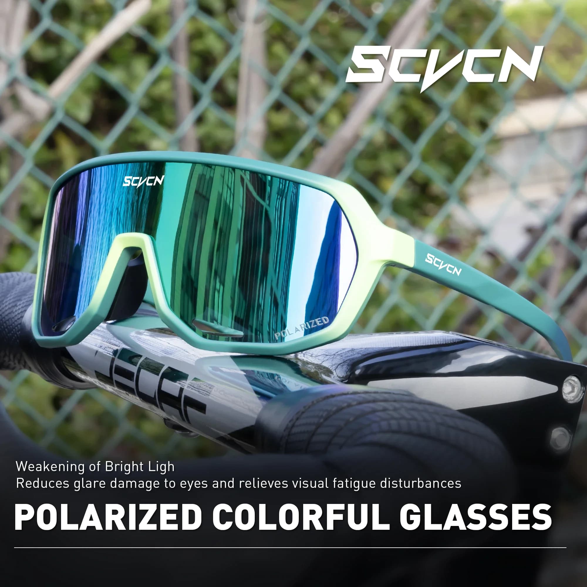 SCVCN Men Fashion New Sunglasses for Driving Cycling Glasses Bicycle Mountain Bike Women UV400 Casual Glasses