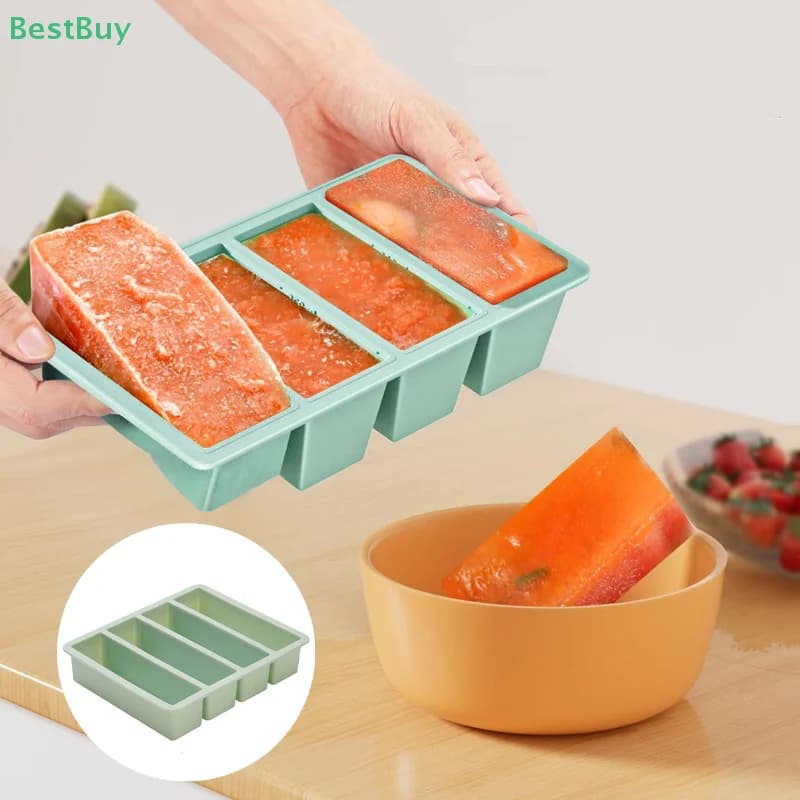 Stampi per congelatore in silicone con coperchi Contenitore per la preparazione dei pasti facile Vassoi per congelatore con coperchio per utensili da cucina per zuppe e dessert