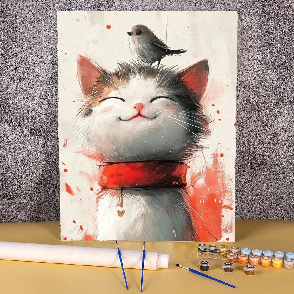 Diamond Painting 1pc frameless Painting By Number Cartoon Cat For Kids Easy Acrylic Paints Original Gifts Wall Accessories Ho