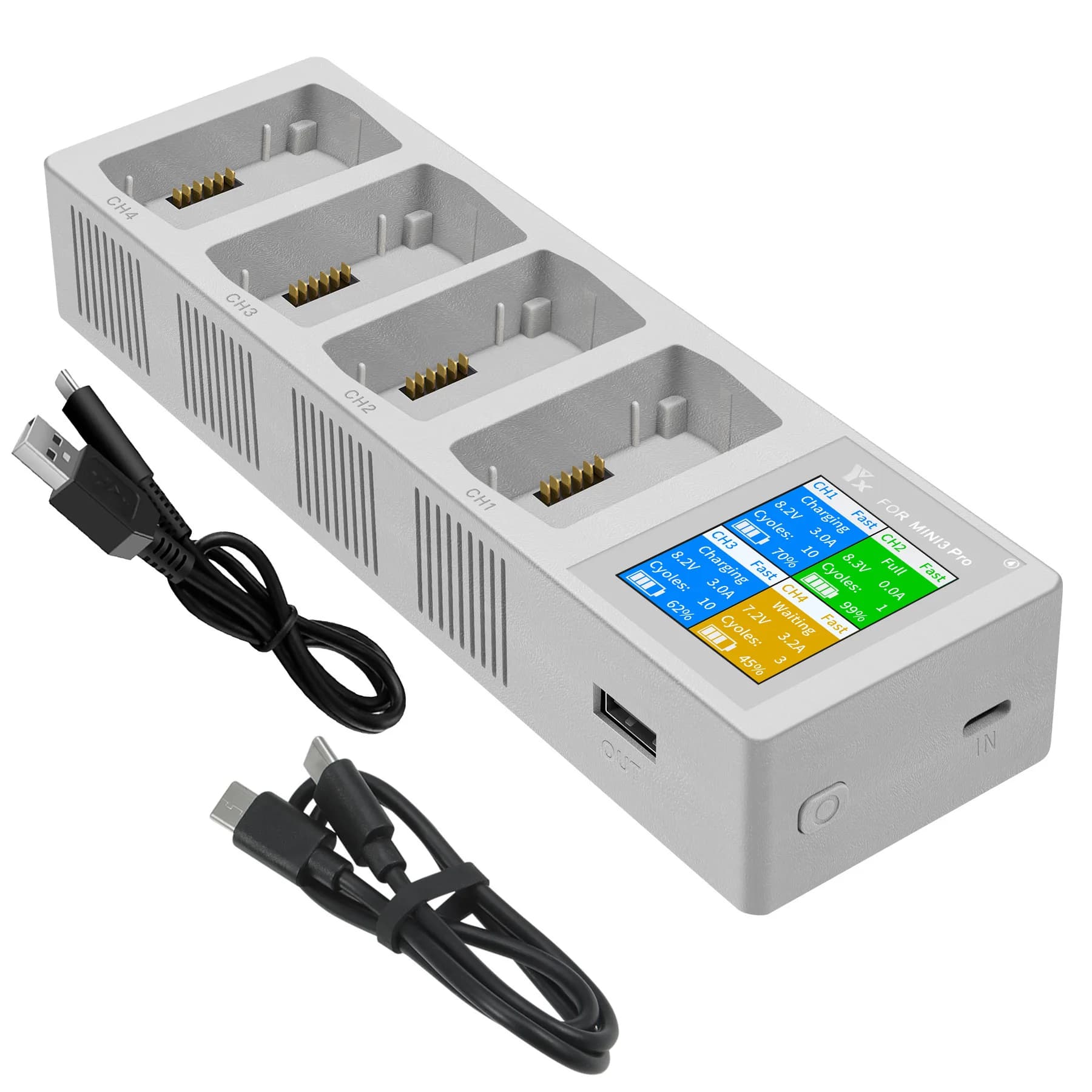 4in1 3in1 Hub di ricarica della batteria Caricabatterie Batterie Batteria di volo intelligente Caricatore rapido per DJI Mini 3 4 PRO Drone Accessori