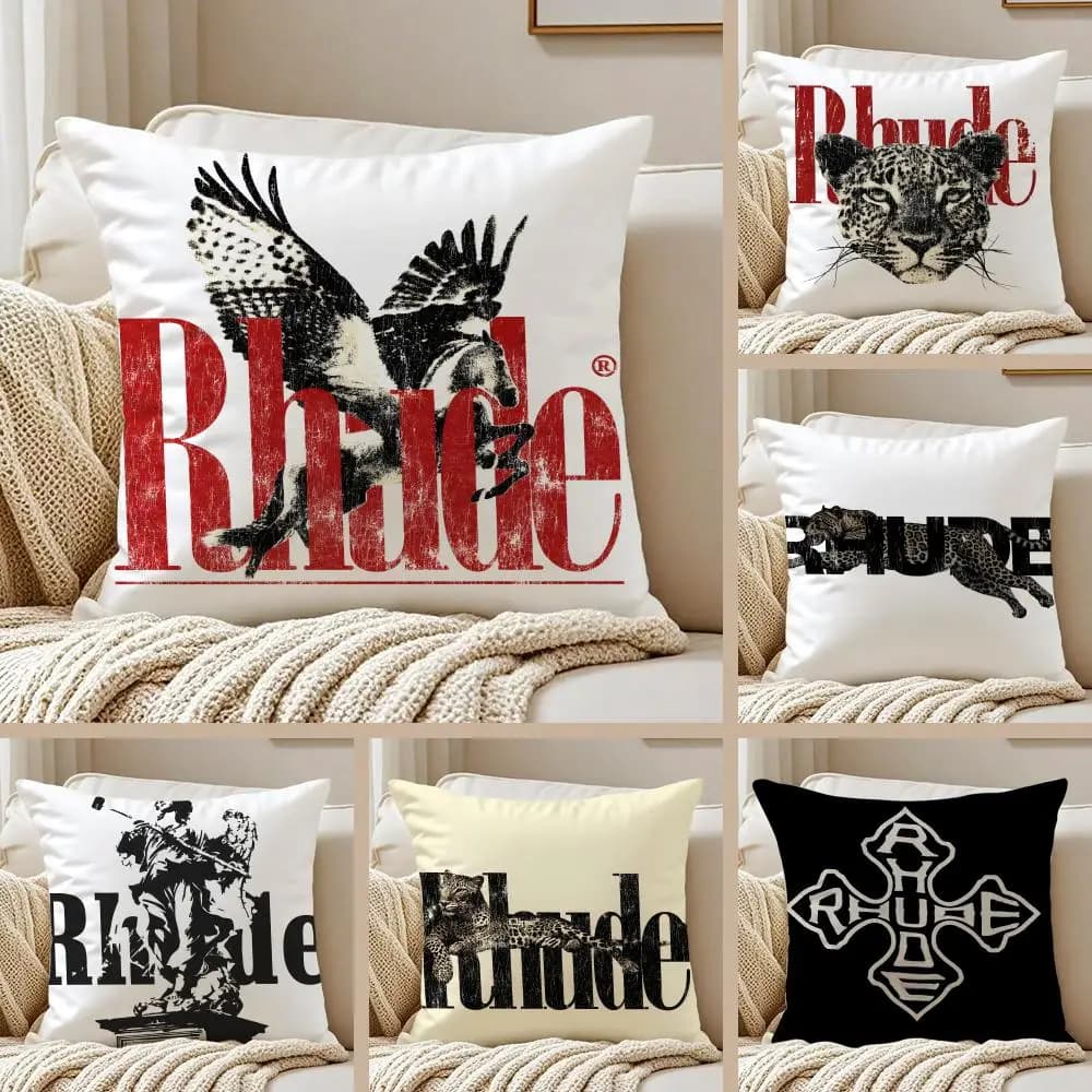 R-RHUDE cushion cover in short silk-effect plush, with hidden zipper, soft and dustproof, for home decorations