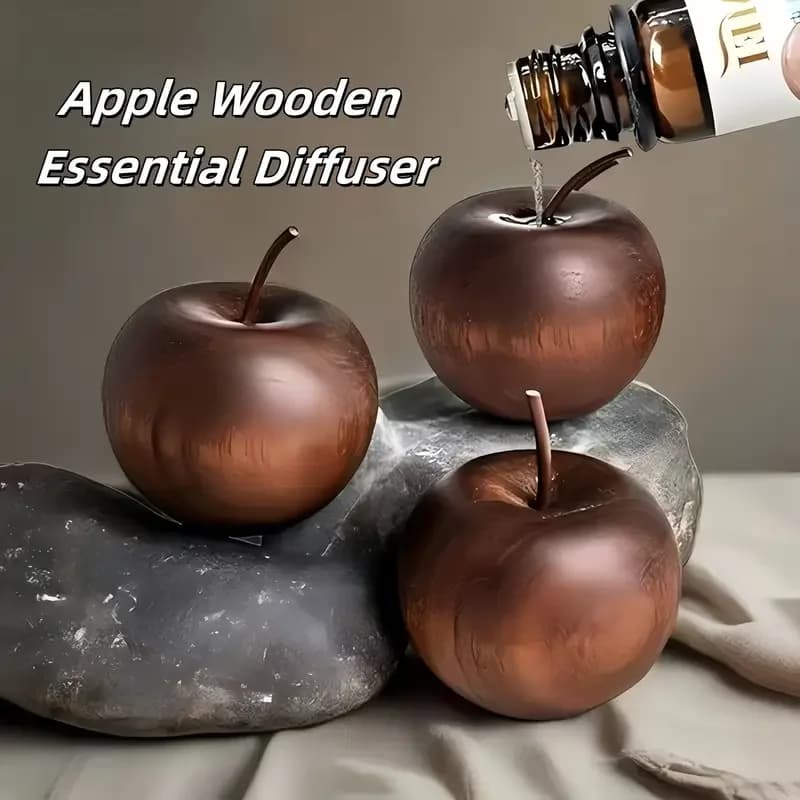 Diffusore di olio in legno elegante da 2 pezzi/1 pezzo: stile mela, senza calore, per auto/camera da letto/bagno, profumo naturale, regalo, decorazioni per la casa spa